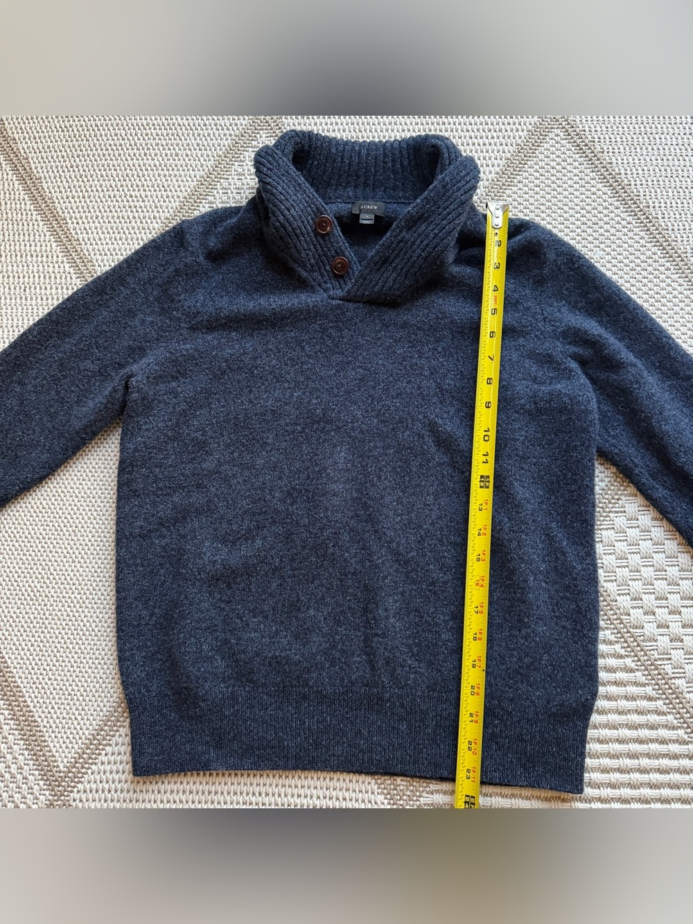 J. Crew Men's Dark Navy Turtleneck Button Pullover L New England preppy